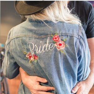 DAVID’s BRIDAL Embroidered Denim Jean Jacket